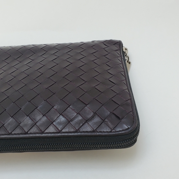 BOTTEGA VENTA Classic Intrecciato Purple Leather Clutch Purse Handbag Or… - Picture 14 of 14
